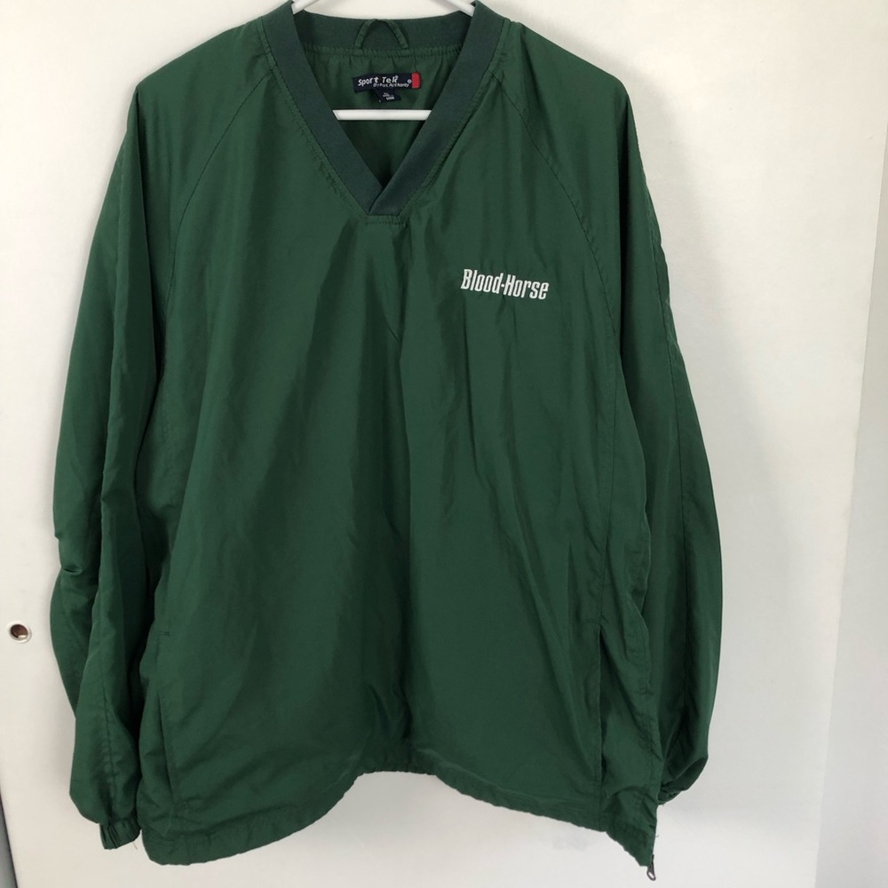 Sport-Tek Port Authority Green Pullover Windbreaker XL Blood-Horse